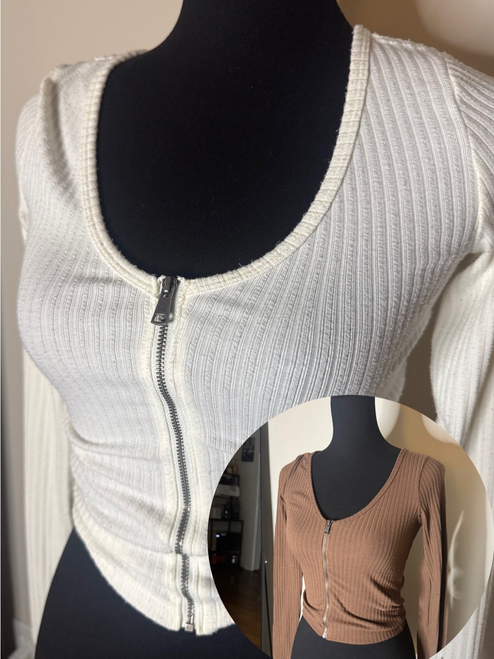 Bundle x2 Hollister knit zipper tops